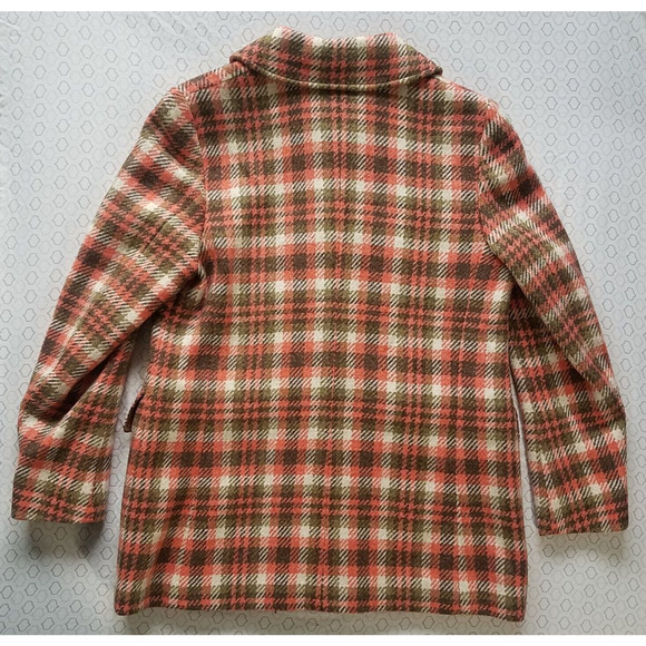 VTG Scottish Gala Forest Macneil and Moore Orange Brown Checkered Tweed Jacket - Picture 7 of 9